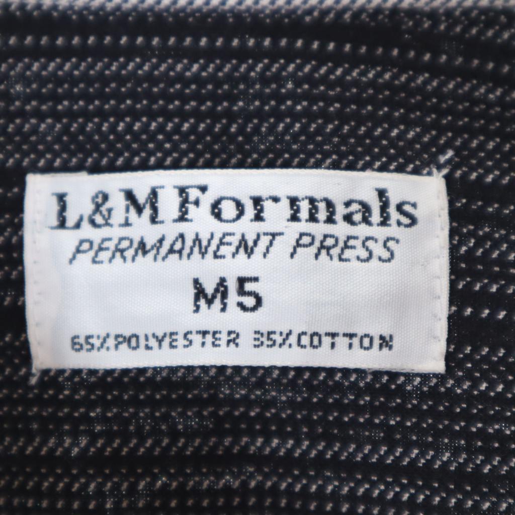 L&M FORMALS 70s vintage Striped Pattern Long sleeve Two-tone Pleated Dress shirt Men's Used