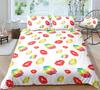 Reactive Printing Sexy Red Lips Duvet Cover Sets Cotton Pure White Background Bedding Set Single Double Bed Set Cover DropShip D