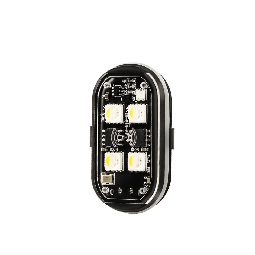 1/2/4/6/8Pcs Car Motorcycle Wireless LED Strobe Lights Decor Atmosphere Light with 8 Colors Rechargeable Lights Anti-Collision LED Warning Light