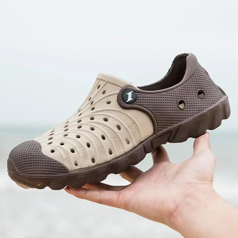 Fashion With Platform Shoes for Men Height Hole Rain Boots Luxury 2025 Stylish Trend Expensives Pvc Outdoor Daily Use Color Man Sandals