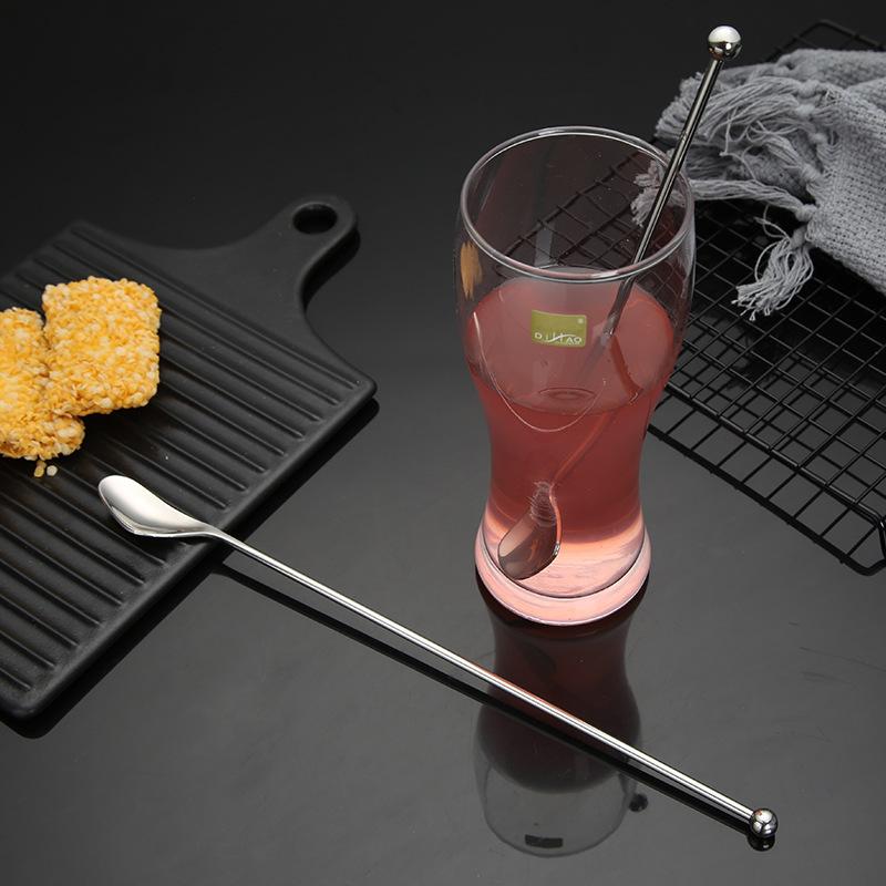 304 Edelstahl Barlöffel mit langem Griff Doppelkopf Bartender Cocktail Swizzle Sticks Rührstab Stick Küchenzubehör