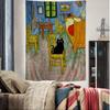 Black Cat Van Gogh Hippie Wall Hanging Tapestries Bohemian Wall Tapestries Mandala INS Home Decor