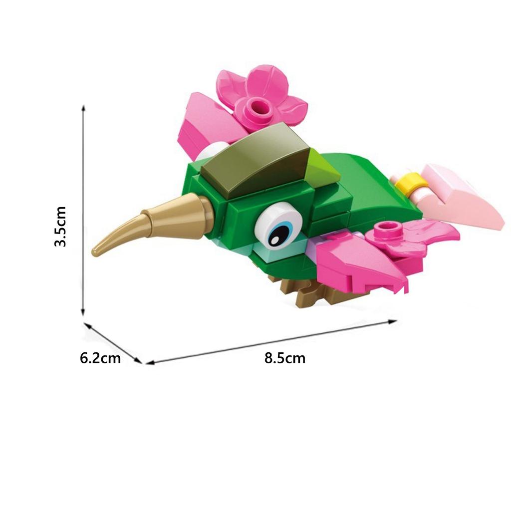 Flamingo Eagle Crow Parrot Ostrich Woodpecker Bird Paradise Animal Kindergarten Gift Children's Brickheadz Assembly Block Toys