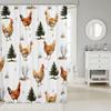 Erosebridal Cartoon Rooster Bathroom Shower Curtain Sets,Rustic Wildlife Farmhouse Animal Shower Curtain,Vintage Pet Chicken Sho