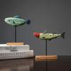 Nordic Wood Style Creative Wooden Fish Ornament Handmade Decoration Desktop Living Room Children's Room Decoration Gift