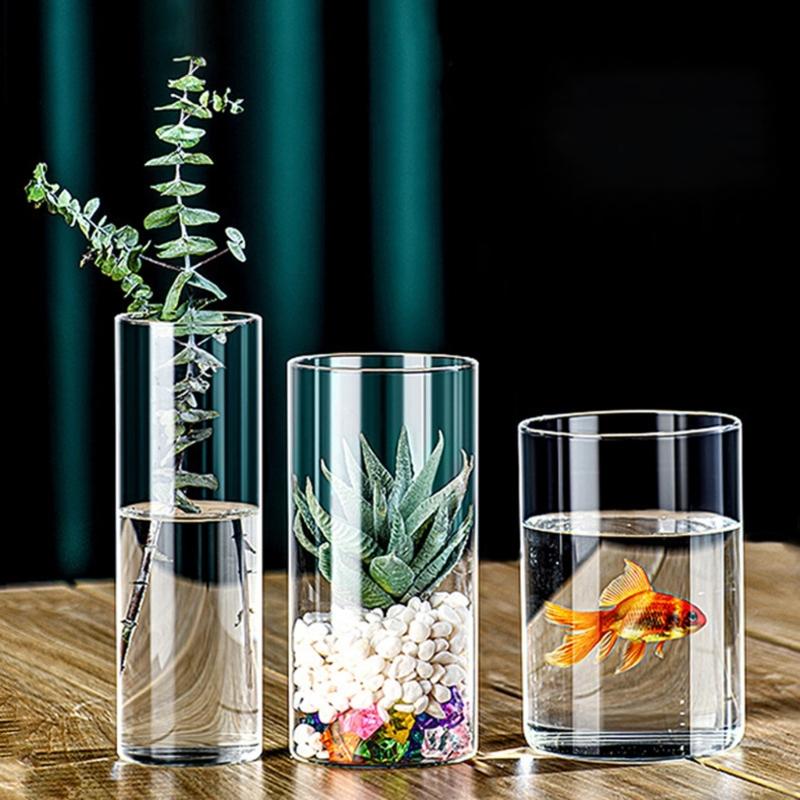 Vaso Decorativo in Vetro Vasi Cilindrici in Vetro per Bellissimi Centrotavola