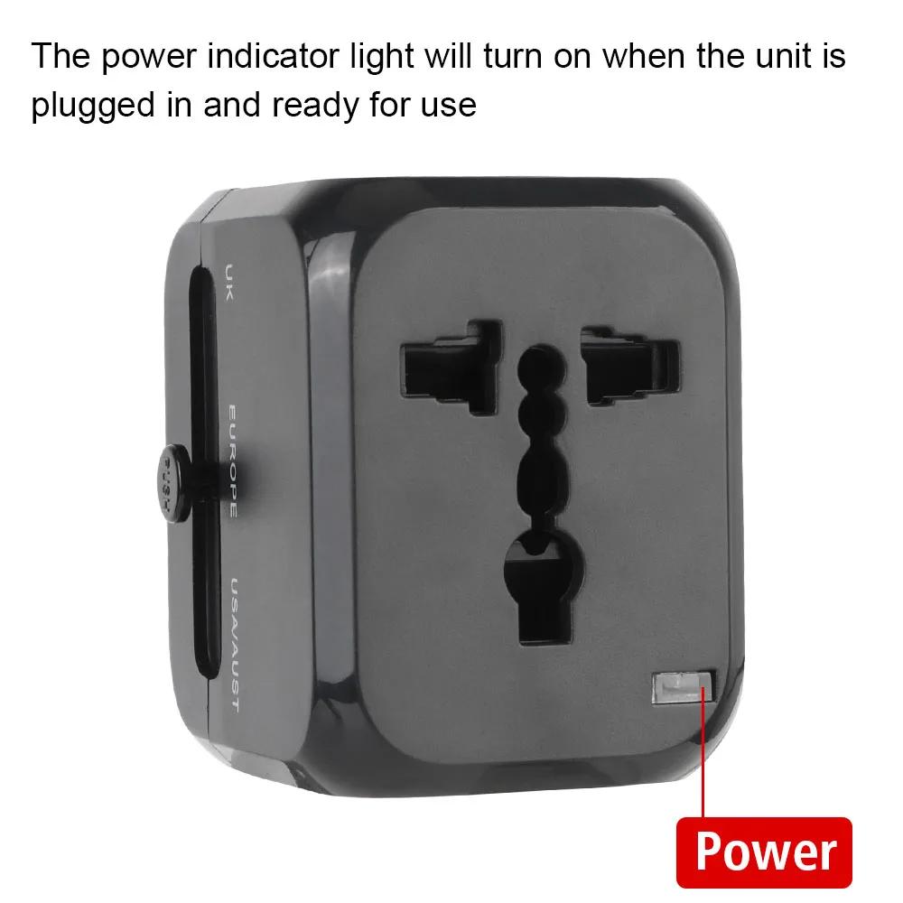 Universal All-in-One Travel Adapter US EU UK AU Plug with 3 Ports (2USB +1 Type C), Fast Wall Charger for Worldwide Travel Use