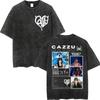 Vintage Washed Cazzu Latinaje Tour  Merch Tshirts Men Women Fashion Aesthetic Tshirt Summer Casual Loose Cotton T Shirts