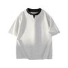 New Oxygen Cotton Striped Fabric Fake Two-piece Trendy T-shirt