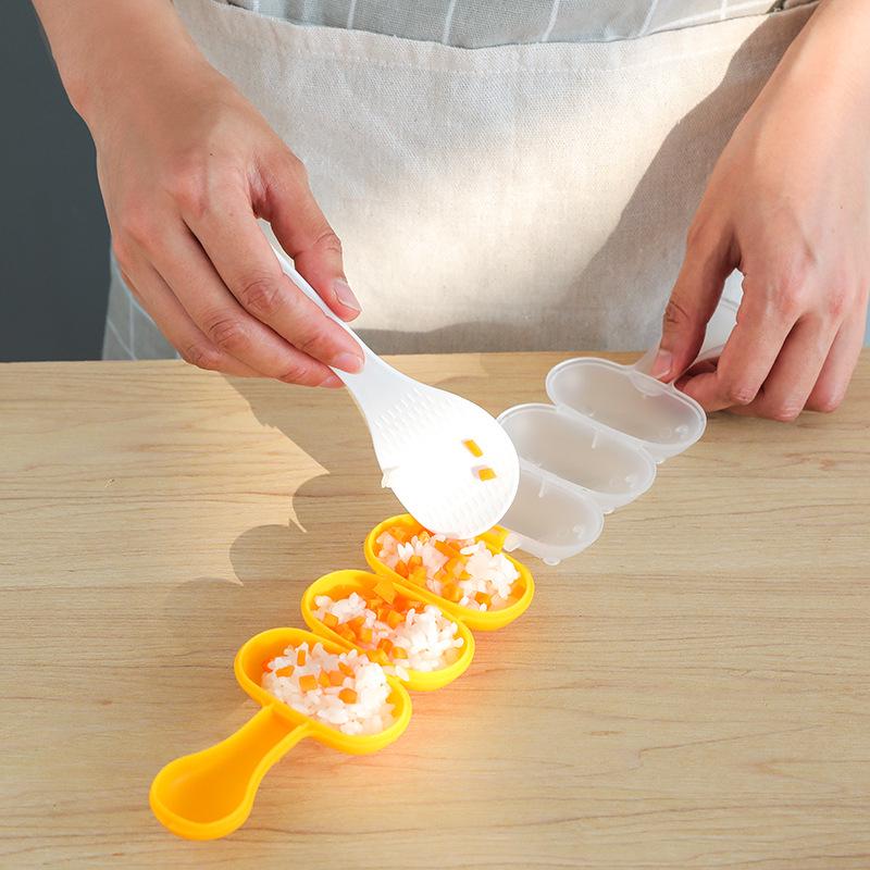 Douyin-Style Rice Ball Shaker Mold: 3-Piece TIY Baby Food Supplement Tool