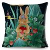 Cartoon Animal Pillowcase Dragon Fox Firebird Printed Linen Cushion Cover Living Room Sofa Car Decorative Pillowcase 45*45Cm