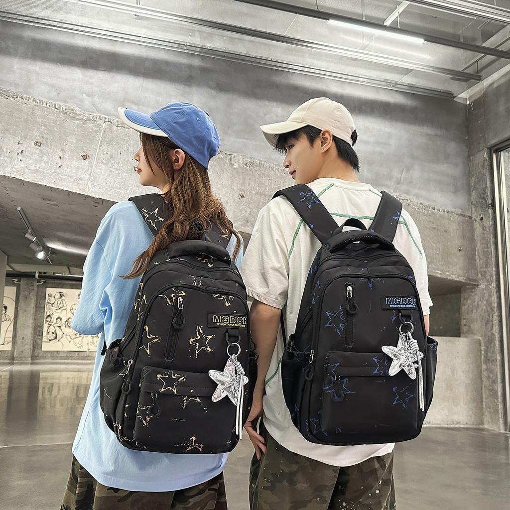 Schoolbag New Ins Style High Value Backpack Printing Junior High School Student Schoolbag Male College Style Travel Trendy Cool Backpack