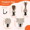 4 Pcs Cartoon animals Wood Decorative Wall Hook Creative Kids Wall Hook Practical Cute Towel Hanger for Home Bathroom Bedroom