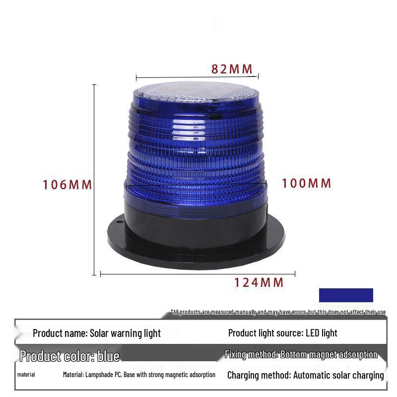 

Magnetic Solar Blue LED Car Warning Strobe Light