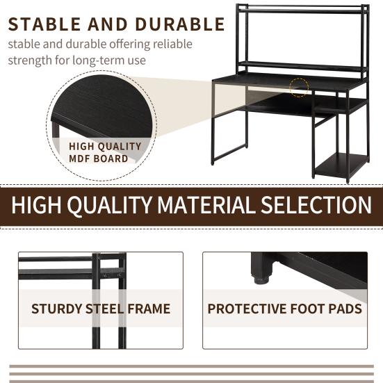 Buy Classic Computer Desk High Durability Scratchproof Metal Laptop Desk with Monitor Riser