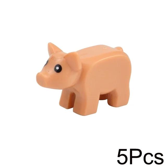 MOC Animals Building Blocks Flamingo Swan Otter Cat Dog Pug Chick Duck Eagle Sheep Owl Rabbit DIY Model Brick Toys for Children