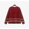Plus Size Women's Retro Jacquard Sweater Coat, 2025 Winter Loose Knit Cardigan, Style 23538