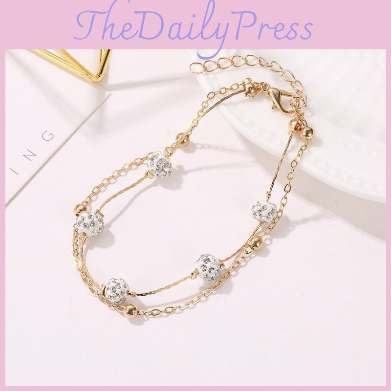 Trendy European Water Crystal Anklet With Alloy Shell Design For Vacation Gifts
