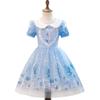 Baby Kids Girls Princess Dress Snow Queen Costume With Accessories Birthday Party Halloween Christmas Dress Up Blue