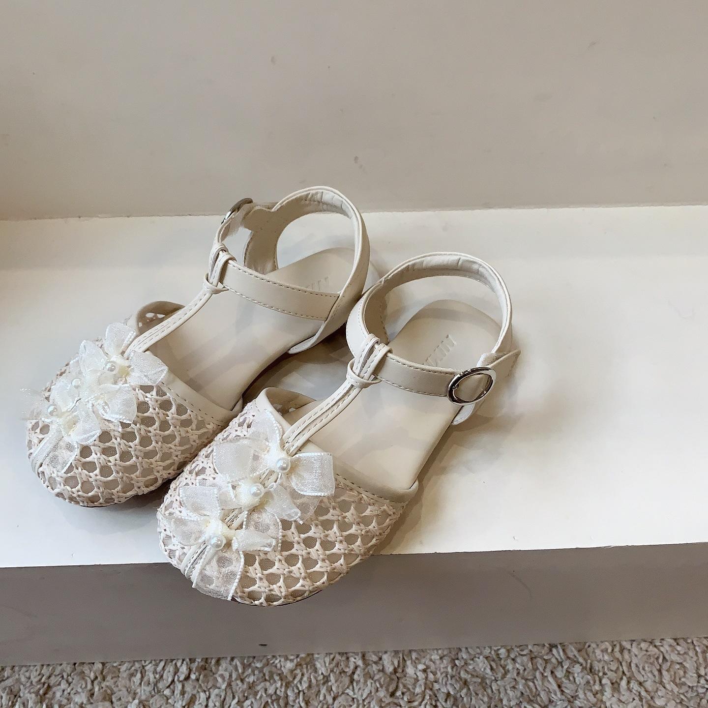 

Bow Mary Jane Classmate Summer Children s Sandals Girls Princess Shoes Baotou Baby Shoes Mesh Breathable 25 бежевий
