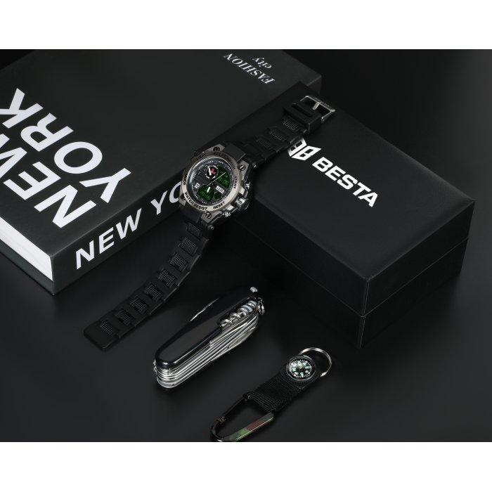 Men's Waterproof Tactical Watch Besta Box Tattoo ZSU Set Gift Set, With Compass