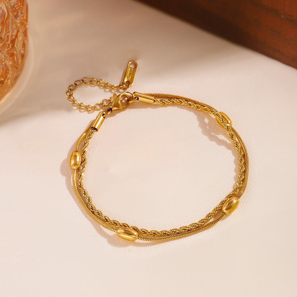 2025 Women's Titanium Steel Anklet – Light Luxury, 18K Gold-Plated, Fade-Resistant