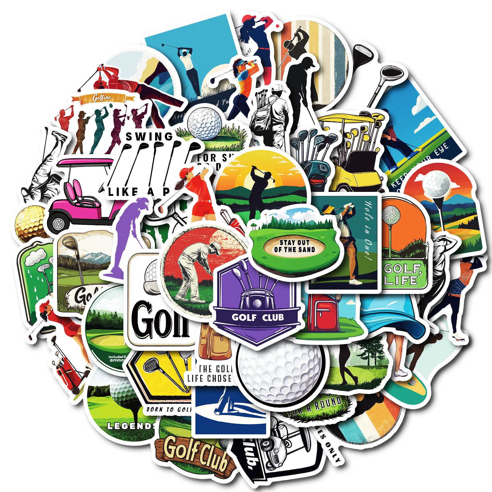 

50 наклеек с граффити для гольфа, стаканы с водой, водонепроницаемые декоративные наклейки для мобильных телефонов, креативные спортивные наклейки