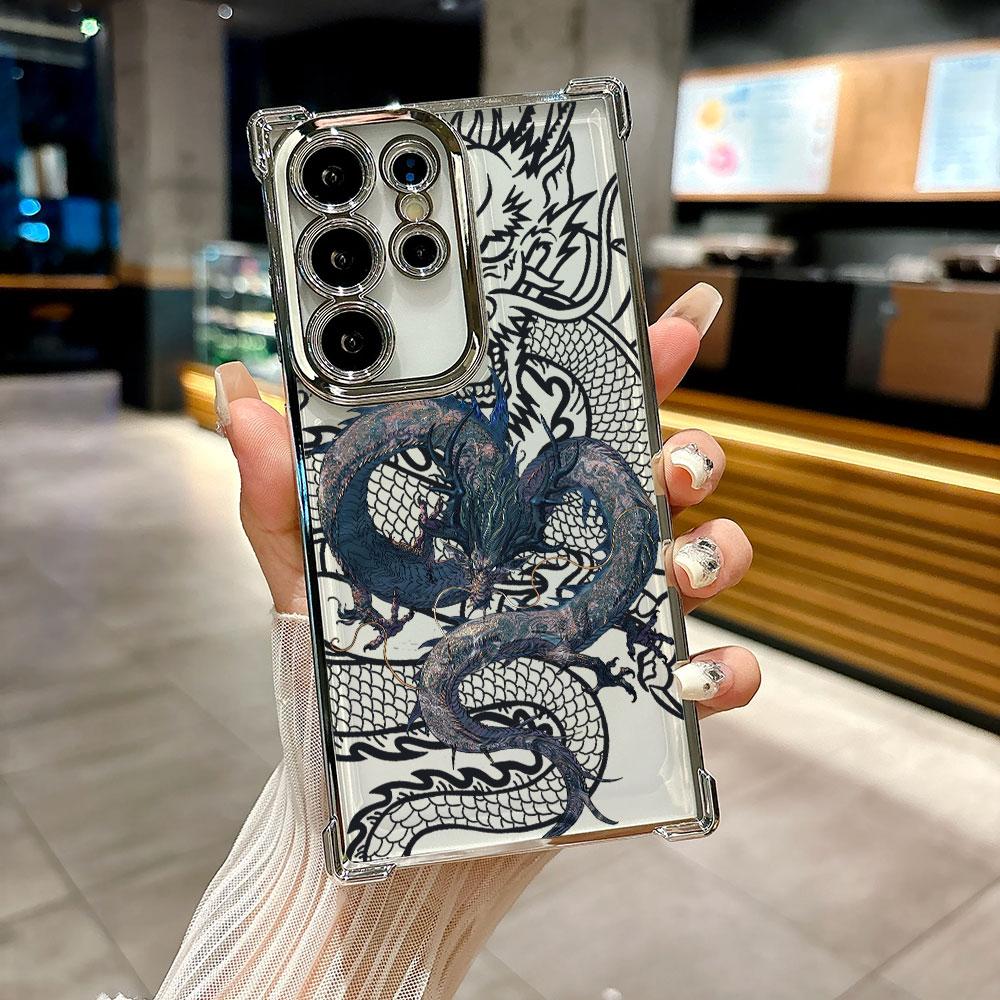 Coque For Galaxy S26 Ultra Fashion Dragon God Phone Case For Samsung S26 S25 S24 S23 S21 Ultra S20 FE S25 Plus 5G Silicone Cover