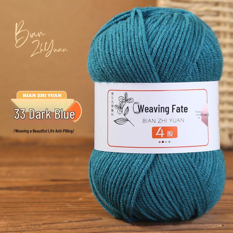 4-Ply Milk Cotton Yarn: DIY Crochet Kit for Scarf, Sweater, Bouquet Crafting - Combed Cotton Skein