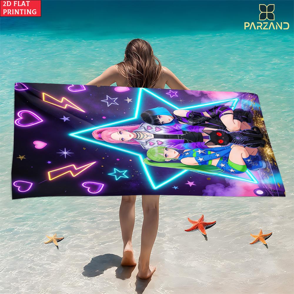 K-pop Star Anime Girl Microfiber Beach Towel Quick Dry Super Absorbent Sand Free Soft Oversized Bath Towels Bathroom Accessories