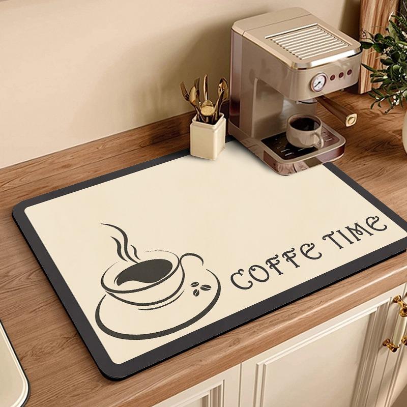 American Coffee Machine Drain Mat, Quick Drying Mat with Water Absorption, Household Kitchen Mat, Insulated Placemat