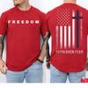 Charlie Kirk Memorial, Christian USA Flag Faith Over Fear Freedom T-Shirt