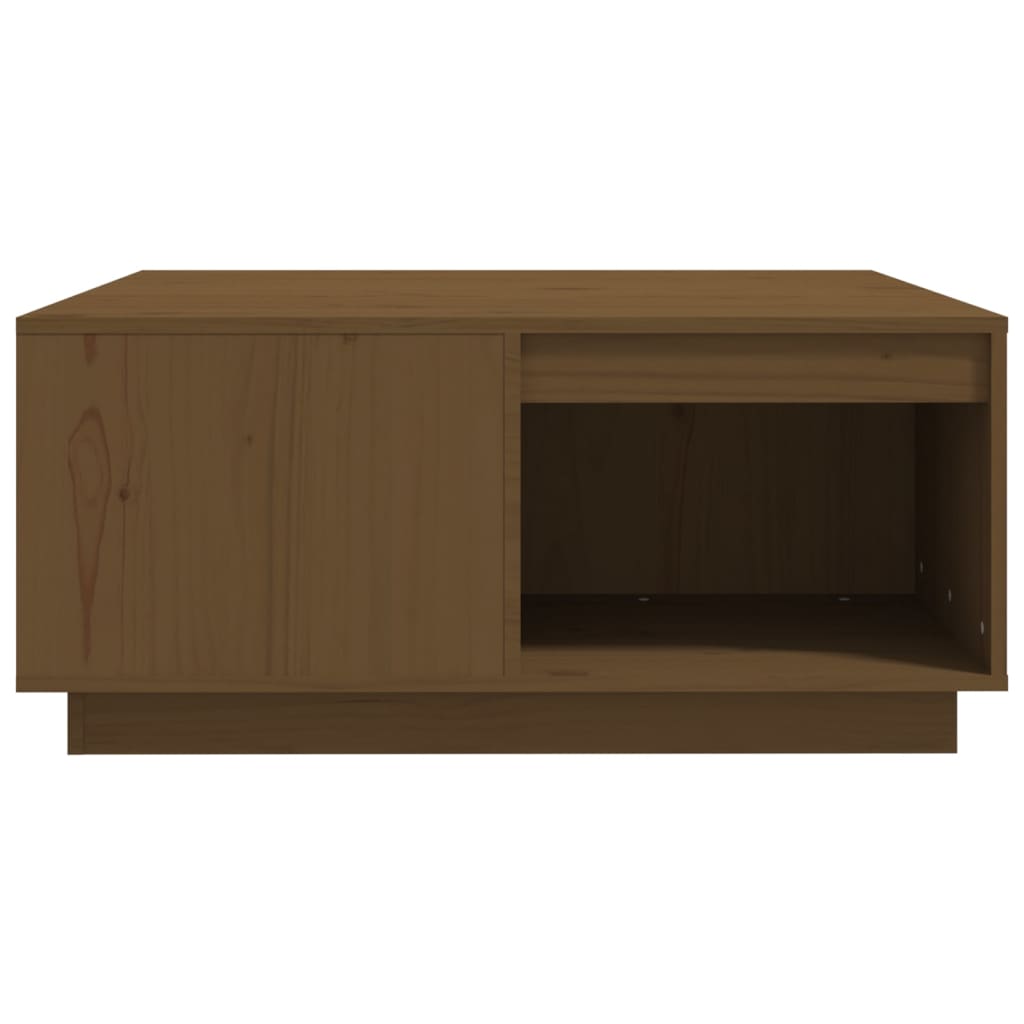 Vidaxl Stolik Kawowy, Miodowy Brąz, 80X81X36,5 Cm, Lite Drewno Sosnowe