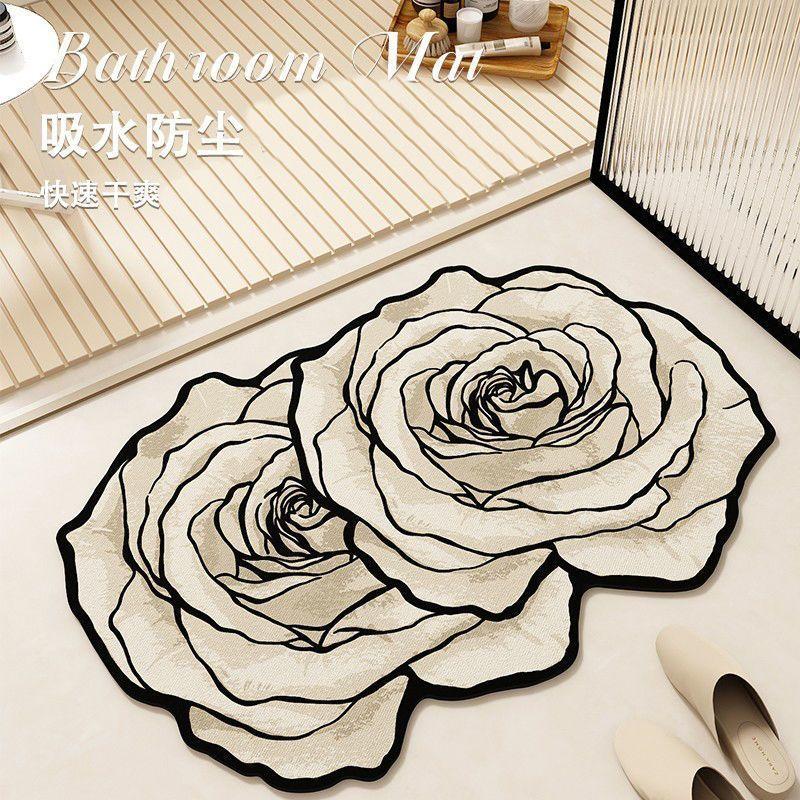 

Nordic Diatom Mud Floor Mat Household Bathroom Non-Slip And Dirt-Resistant Foot Mat Toilet Water-Absorbing Quick-Drying Easy-To-Take-Care Floor Mat 50*80cm