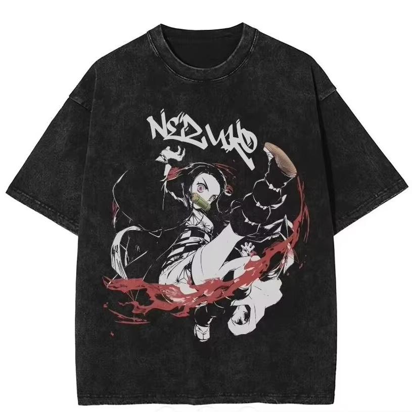 2026 New Yokohamastyle Anime Demon Slayer Character Kamado Tidous Waterwashed Tshirt