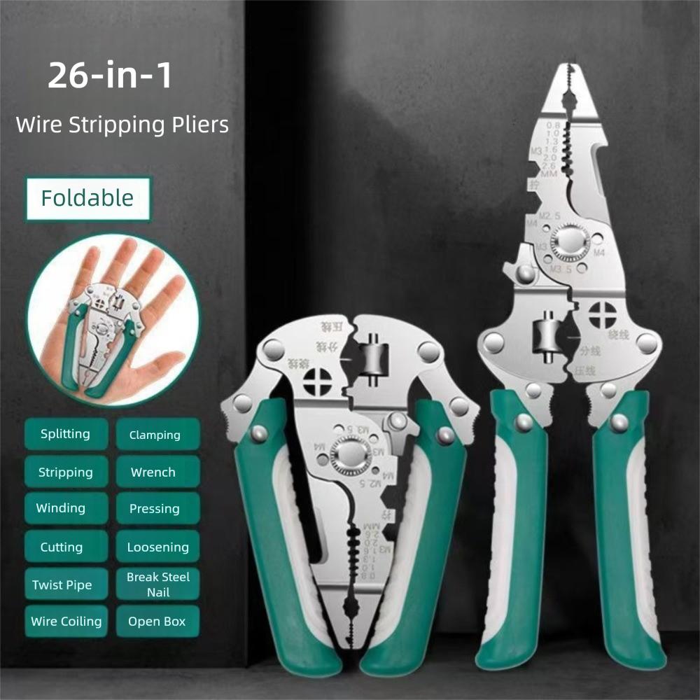 Multifunctional Wire Stripper Electrical Pliers Comfortable Foldable Cable Pliers Non-Slip Cutting Wire Stripping Tool