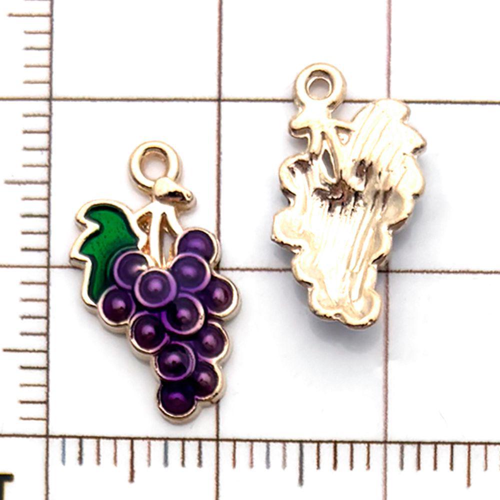 20-Piece Colorful Enamel Fruit Pendant Charms for DIY Bracelets: Strawberry, Cherry, Pineapple, and More