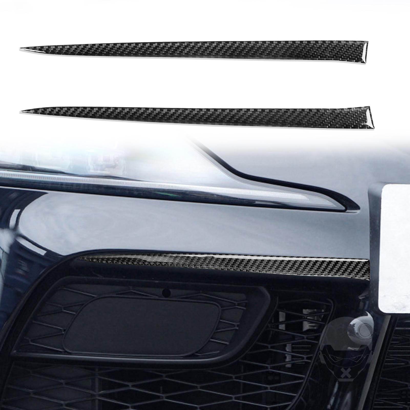 For Supra GR A90 —2025 Car Accessories Front Bumper Fog Light Strip Modification Carbon Fiber Interior Trim Sticker Black Carbon