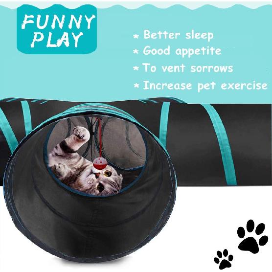 Cat Tunnel Toy 5 Way, Collapsible Cat Playhouse Pet Play Tunnel Tube with Storage Bag for Cats, Puppy, Rabbits, Ferret, Guinea Pig, Indoor and