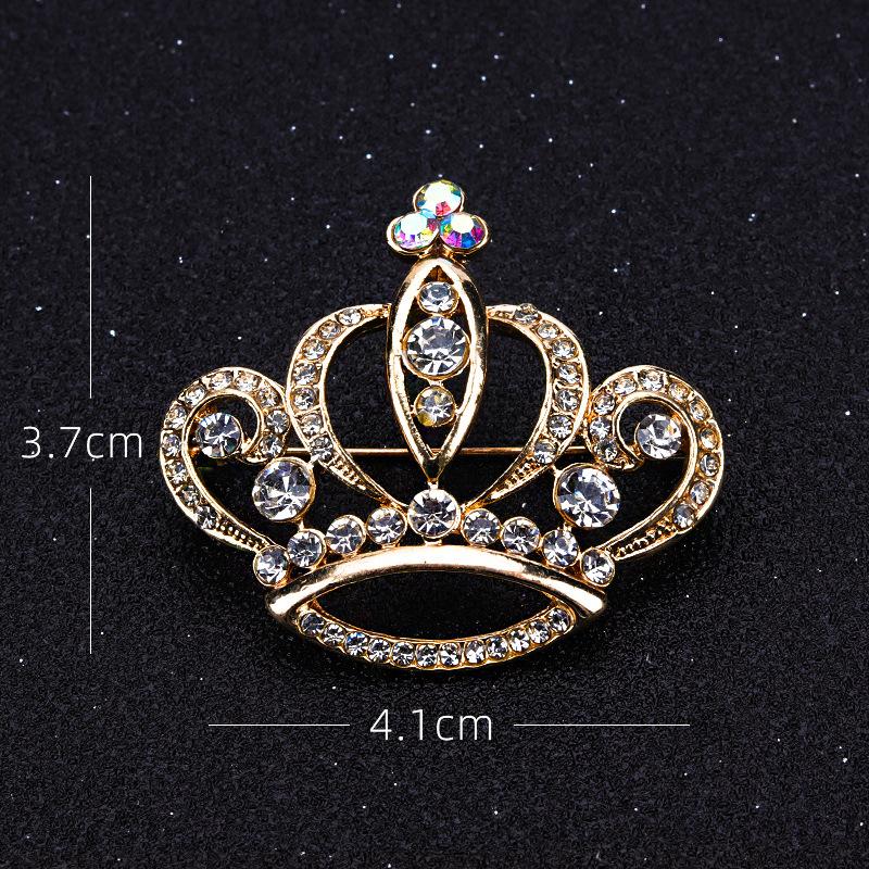 Brooch Women's Accessories High-end Crown Small Neckpin Dress Brooch Sweater Suit Pin Crystal Pearl Neckpin