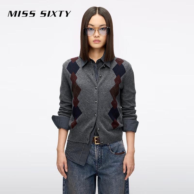 

Женский кардиган MISS SIXTY из шерсти и кашемира с ромбовидным узором XS
