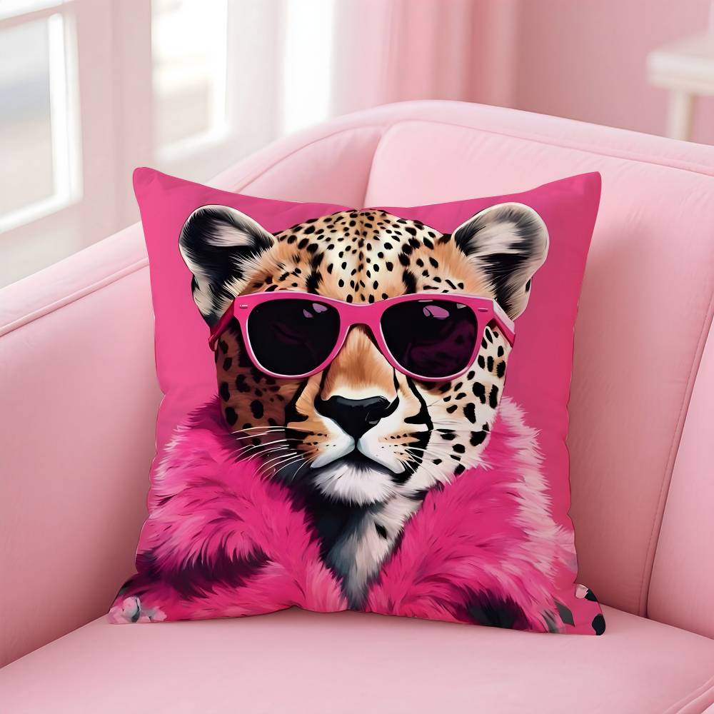 Vibrant Animal Bubble Fashion Tiger Pillow Case Pattern Printing Pillowcase Living Room Sofa Cushion Cover Bedroom Room Decor