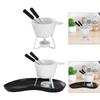 Fondue Pot Cookware Butter Warmer Set Ceramic Fondue Mug Cheese Serving Fondue for Party Date Night Dinner Birthday Wedding
