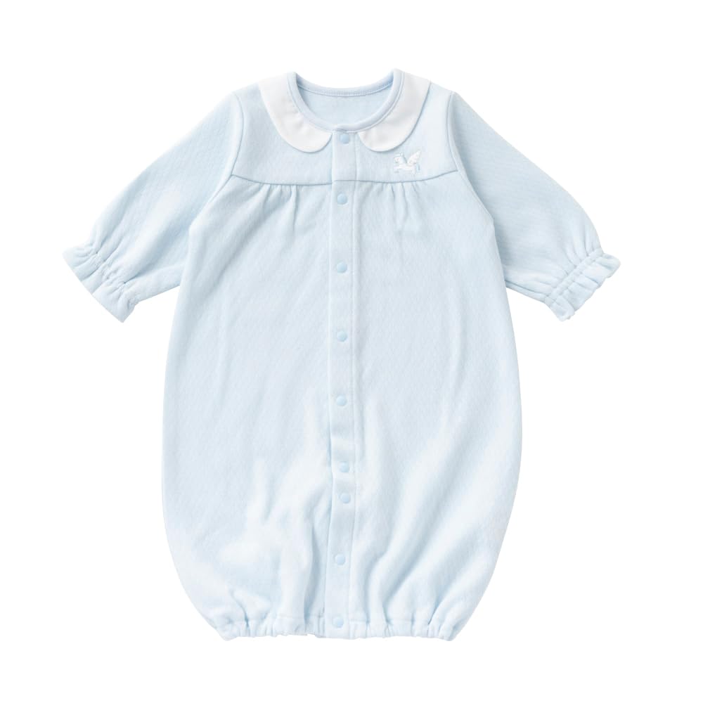 

de Diamond Face All с вышивкой «Ангельские крылья» и «Пегас» Хлопок для новорожденных на кнопках Сделано в Японии [Крем Коко] Двусторонний [Замена шагового шва/2way] 100% синий