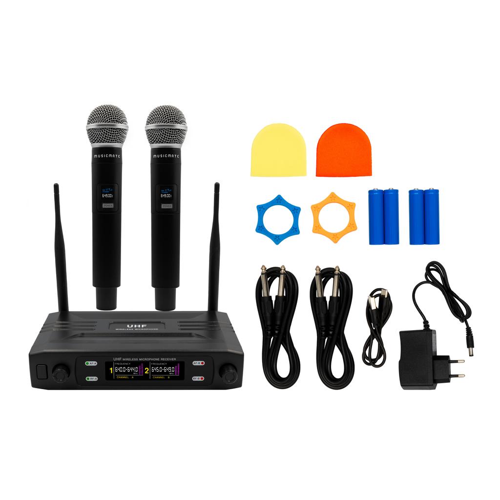 MusicMate MM-500 VocalPro Duo Wireless Microphone Set