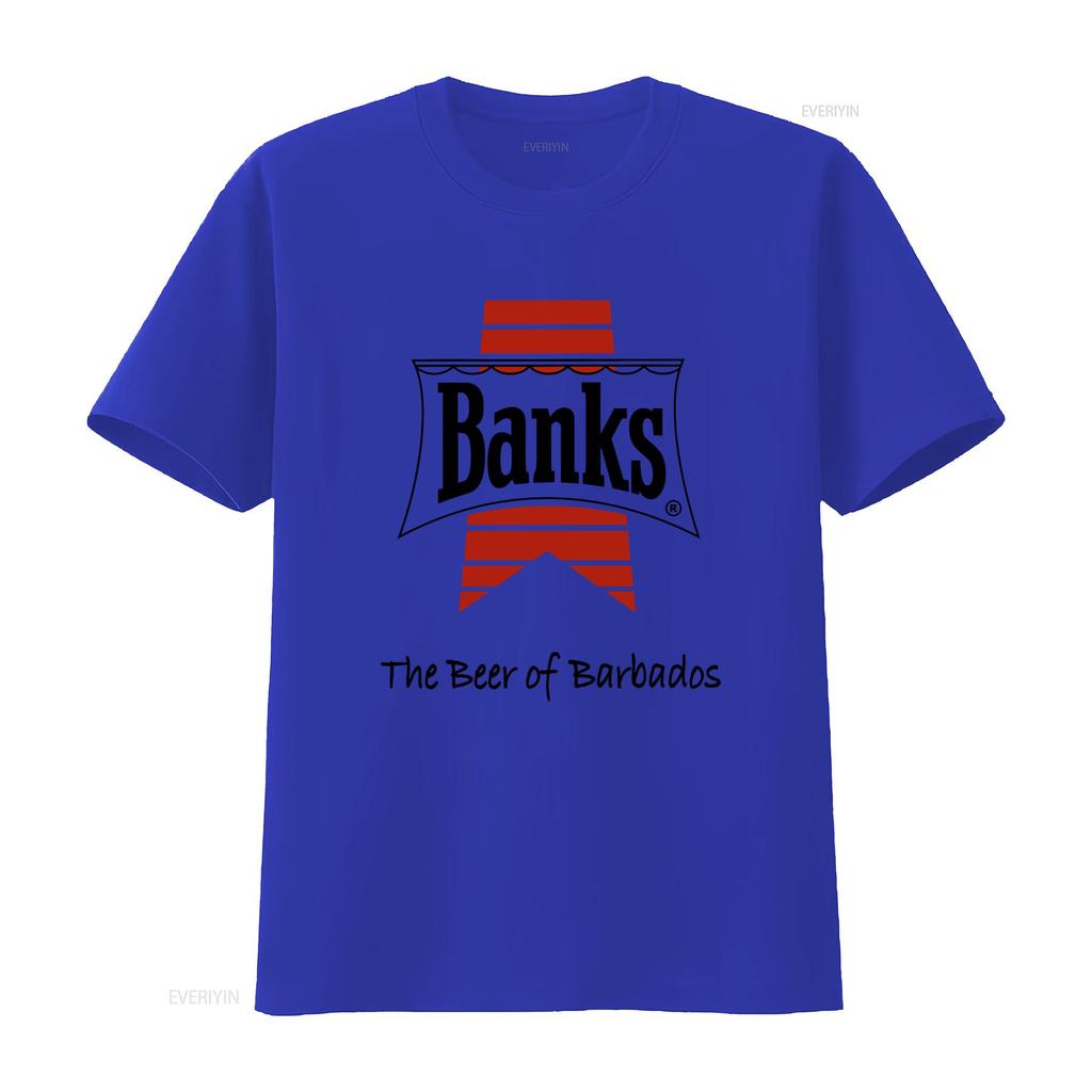 Banks The Beer of Barbados T Shirt Small NWT Logo Chest Large On Back P 40 Vintage Graphic Stretched Stylish Slightly