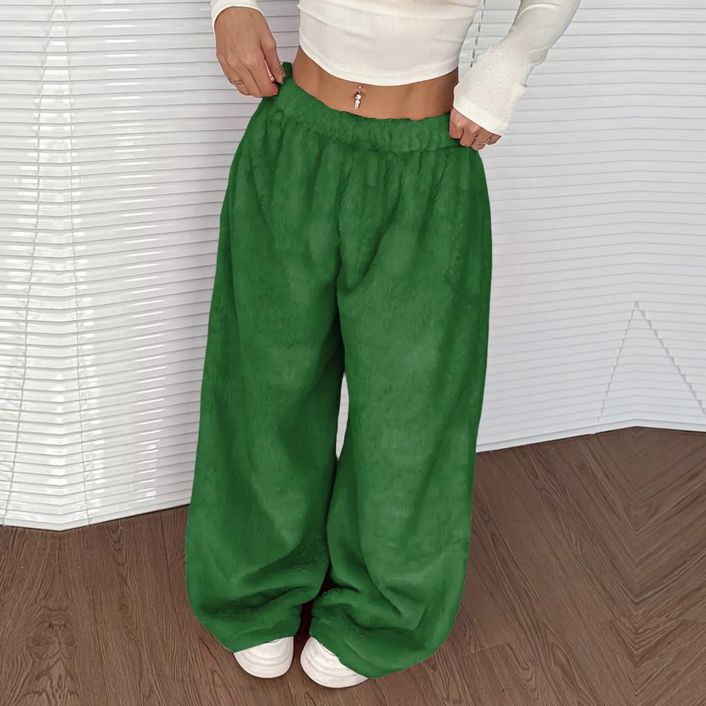 Women's Casual And Fashionable Elastic Waist Loose Wide Leg Pants