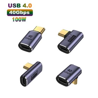 40Gbps USB Type-C Adapt 90 Degree Quick Charge Converter Male To Female 100W 40gbps PD Data Adapter For Macbook Data Transfer