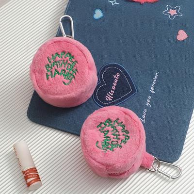 1 adet Sevimli Peluş Kozmetik Çantası Taşınabilir Harf İşlemeli Bozuk Para Kesesi Asılı Çanta Seyahat İçin Mükemmel Ruj Zarf Kimlik Çantası