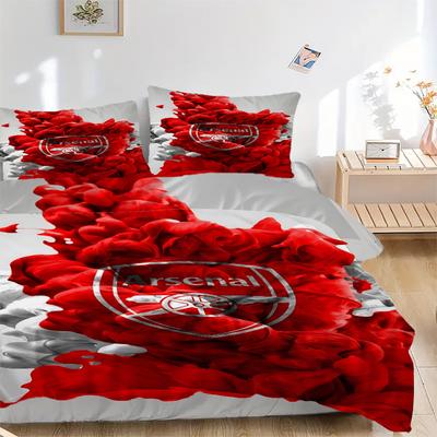 Juego de Ropa de Cama para el Hogar con el Escudo del Arsenal Football Club (3 Piezas) - Traje Universal de Tres Piezas para Dormitorio, Habitación de Invitados, Sala de Estar, Hotel - Regalo Perfecto para Af